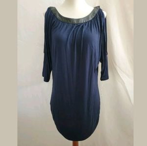 NWT INC Cold Shoulder Top Navy Blue